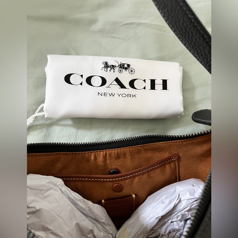 Coach Black Pebbled Leather LUNA  Shoulder Bag - Picture 10 of 16